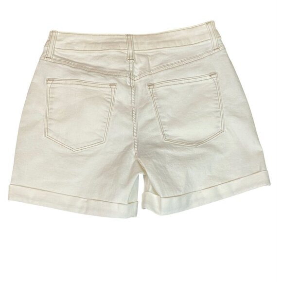 Sonoma Cuffed Shorts Cotton Stretch Sz 2 28x5" White Mid Rise  #111H - Picture 2 of 4